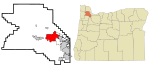 Washington County Oregon Incorporated and Unincorporated areas Hillsboro Highlighted